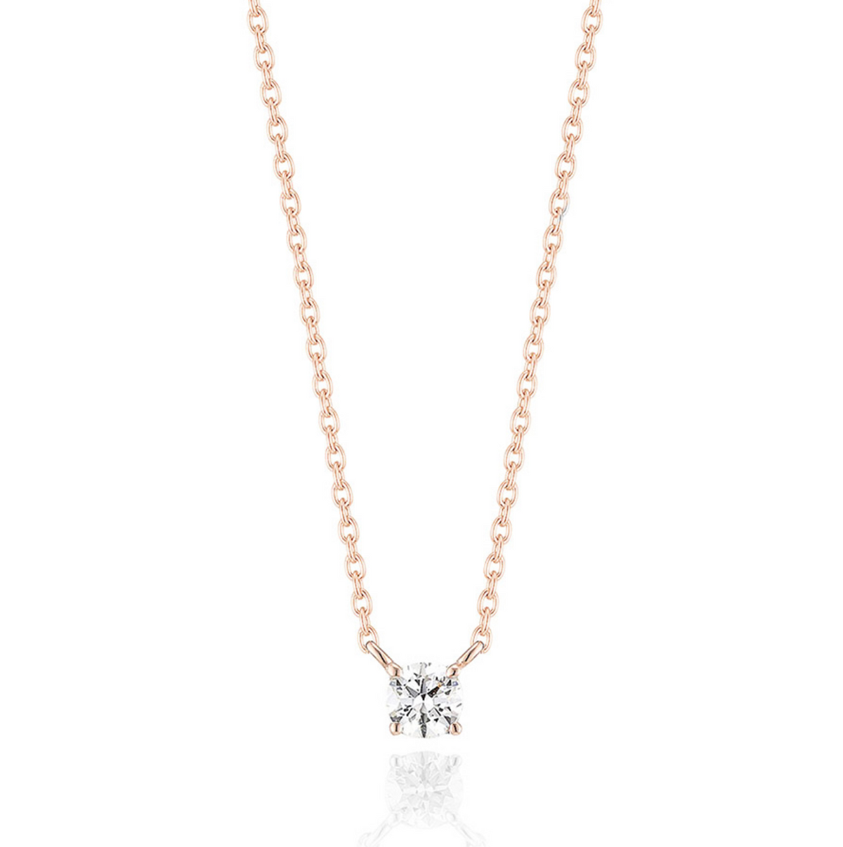 LLOYD 16439773 image 3: 【Pre-Order】LLOYD Silver 925 Essential 4 Prong Diamond Necklace - Pink Gold