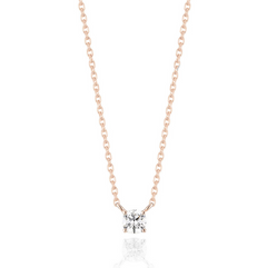 LLOYD 16439773 image 3: 【Pre-Order】LLOYD Silver 925 Essential 4 Prong Diamond Necklace - Pink Gold
