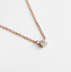 LLOYD 16439773 image 4: 【Pre-Order】LLOYD Silver 925 Essential 4 Prong Diamond Necklace - Pink Gold