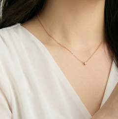 LLOYD 16439773 image 2: 【Pre-Order】LLOYD Silver 925 Essential 4 Prong Diamond Necklace - Pink Gold