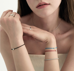 LLOYD 16719842 image 2: 【Pre-Order】LLOYD Silver 925 Essential 0.5ct Moisanite Bracelet - Midnight Black/Liberria Red/Santorini Blue