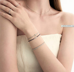 LLOYD Essential Moissanite Cross Cord Bracelet 925silver