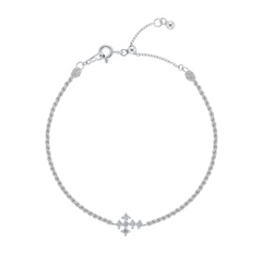 LLOYD Essential Moissanite Cross Cord Bracelet 925silver