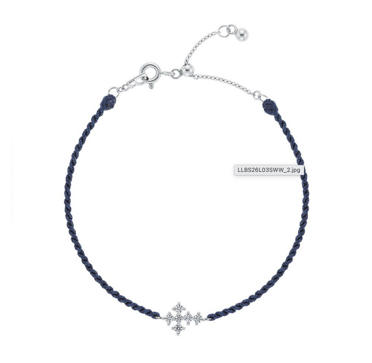 LLOYD Essential Moissanite Cross Cord Bracelet 925silver