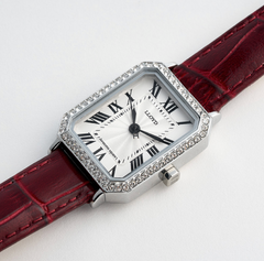 LLOYD Awesome Women's Leather Watch — Red/Black/Navy
