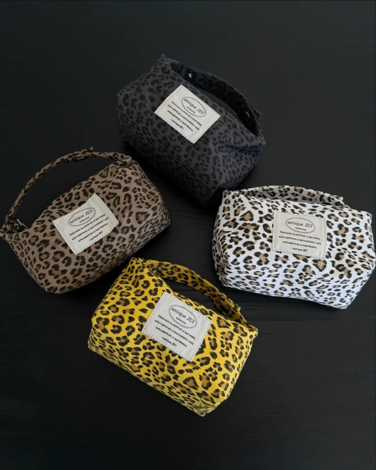ANTIQUEJEY Leopard Lunchbox Makeup Bag