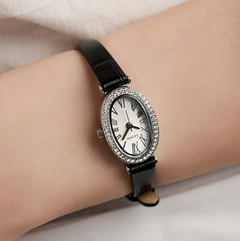 LLOYD Adele Women's Leather Watch Black - Silver