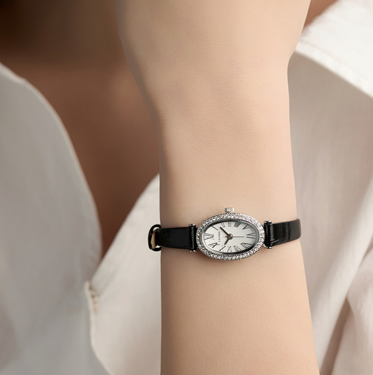 LLOYD Adele Women's Leather Watch Black - Silver