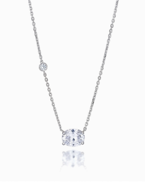 LLOYD Big Oval Cut Stone Necklace 925 Silver