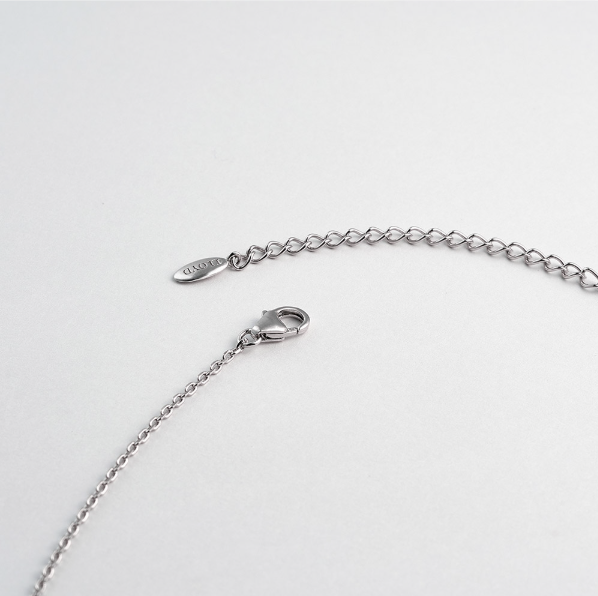 LLOYD Big Oval Cut Stone Necklace 925 Silver