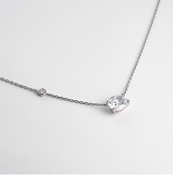 LLOYD Big Oval Cut Stone Necklace 925 Silver