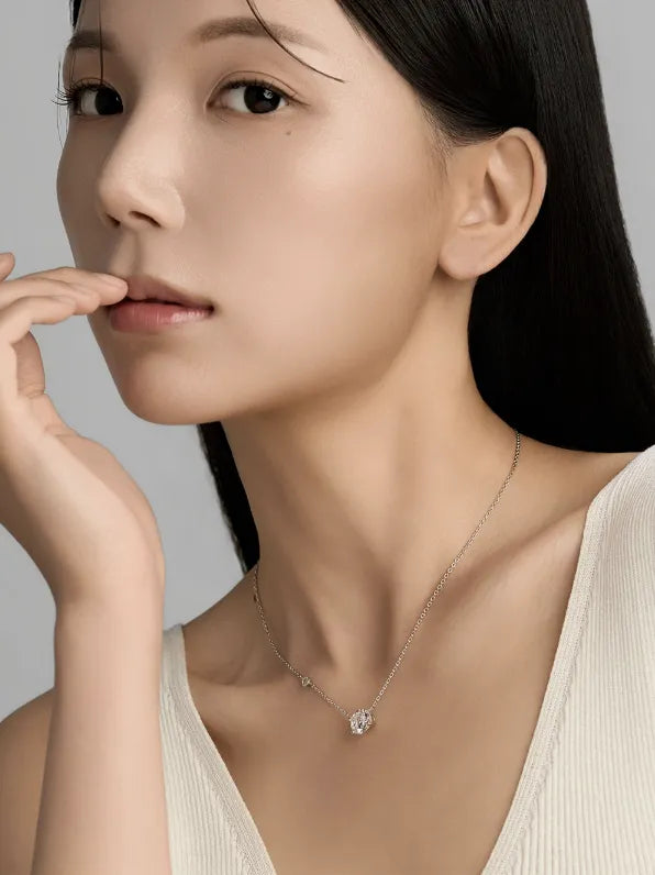 LLOYD Big Oval Cut Stone Necklace 925 Silver