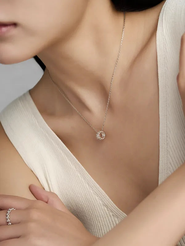 LLOYD Glow Double Line Ball Necklace 925 Silver