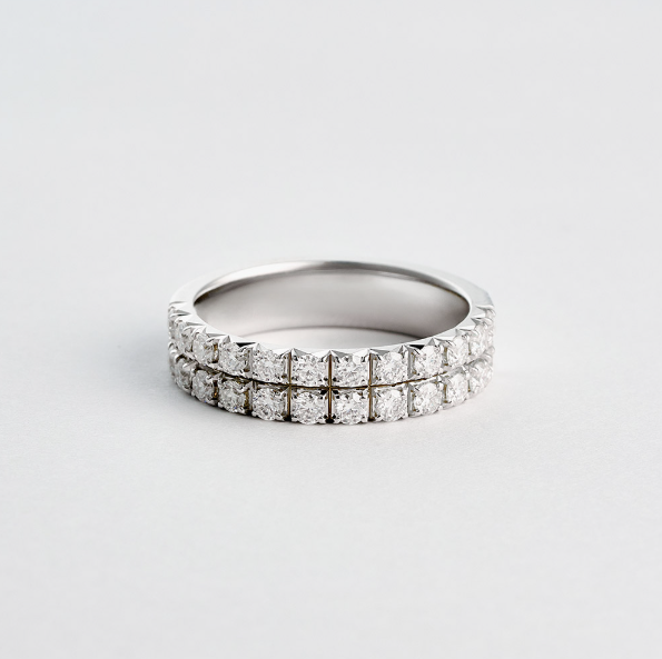 LLOYD Moissanite Double Line Tennis Ring 925 Silver