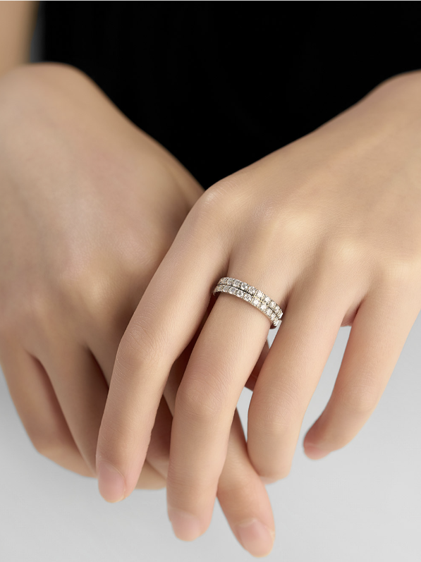 LLOYD Moissanite Double Line Tennis Ring 925 Silver