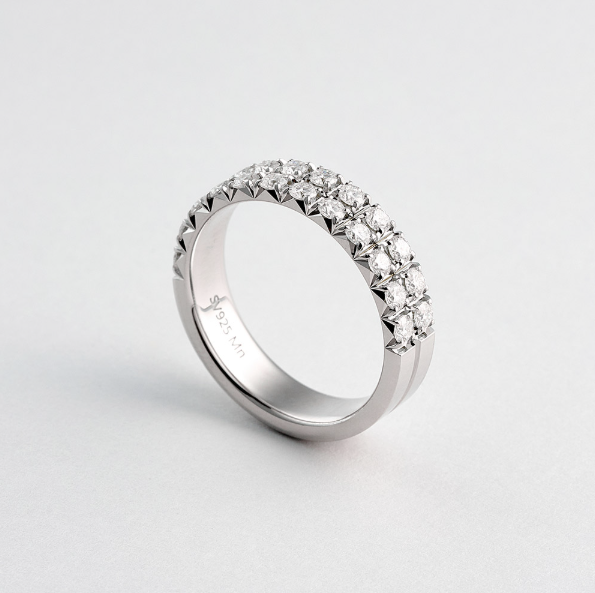 LLOYD Moissanite Double Line Tennis Ring 925 Silver