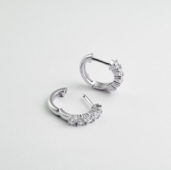 LLOYD Half Tennis One-Touch Ring Earrings 3mm S925