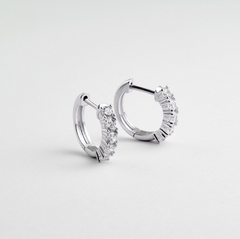 LLOYD Half Tennis One-Touch Ring Earrings 3mm S925