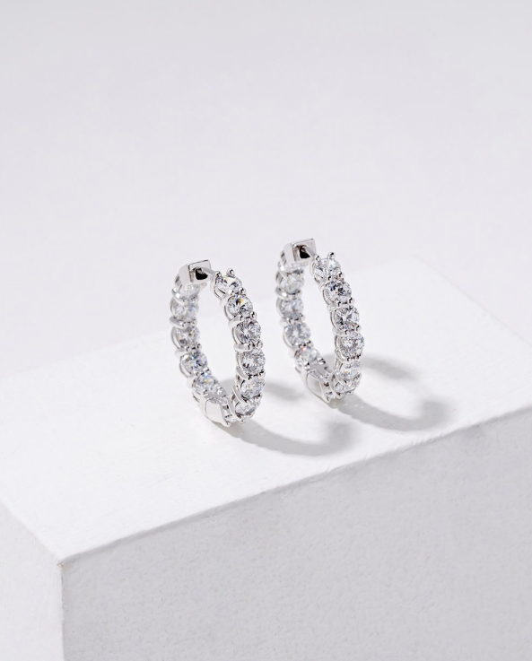 LLOYD Eternity Tennis One-Touch Ring Earrings 3mm S925