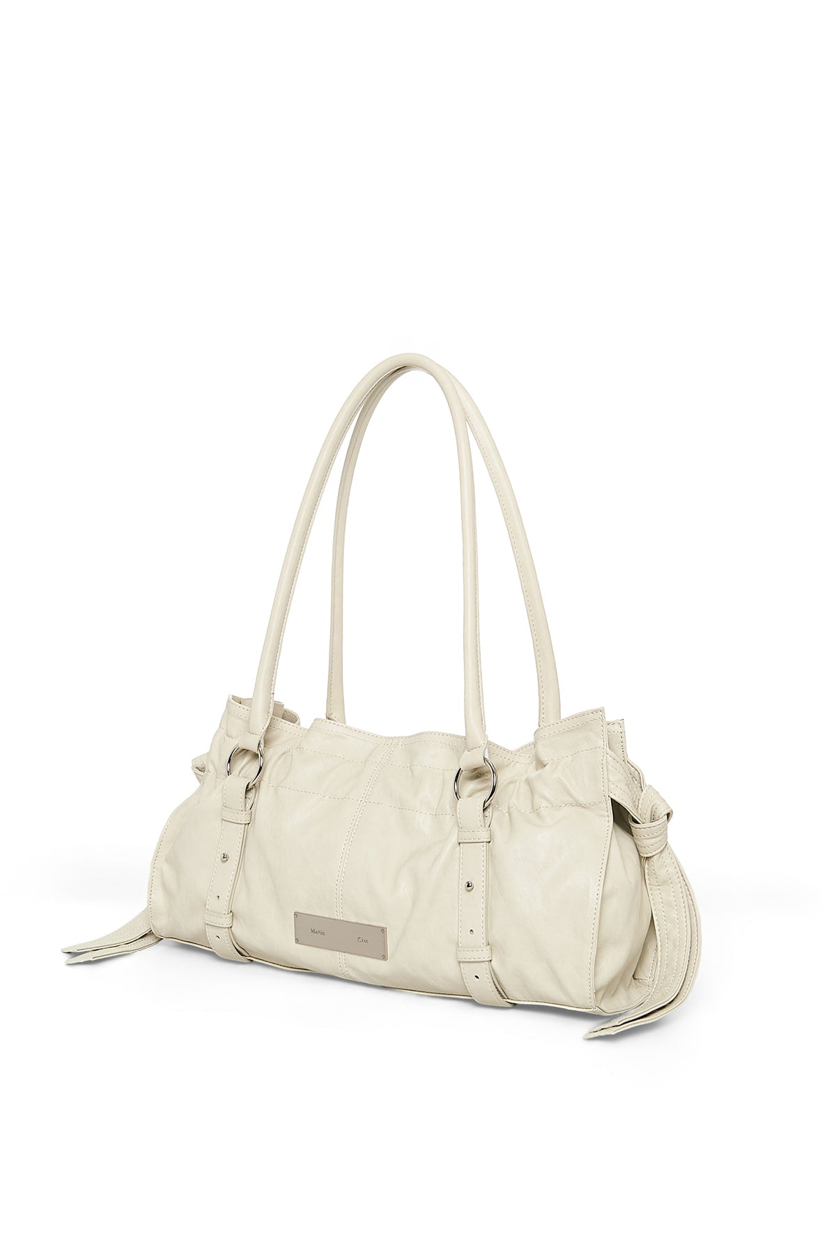 Matin Kim Shirring Tie Buckle Shoulder Bag - Beige
