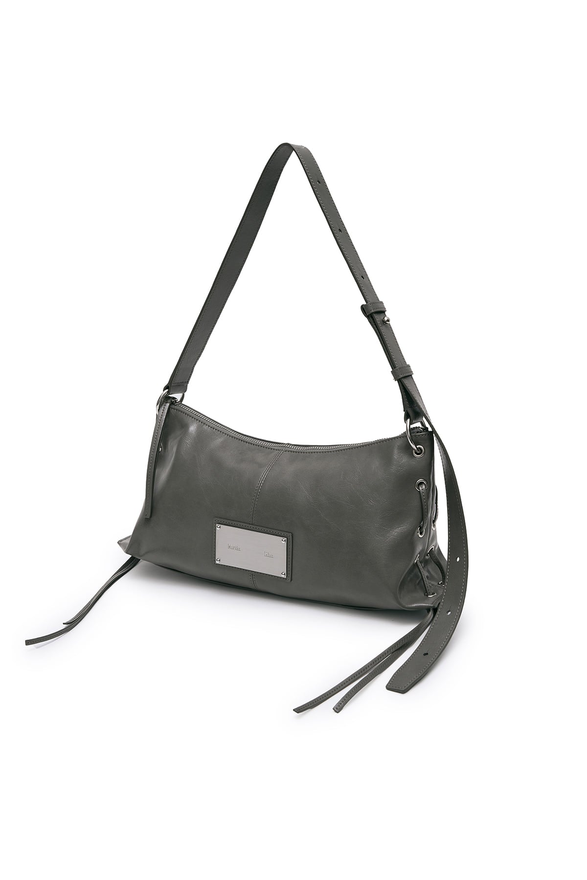 Matin Kim Eyelet Shirring Shoulder Bag - Grey
