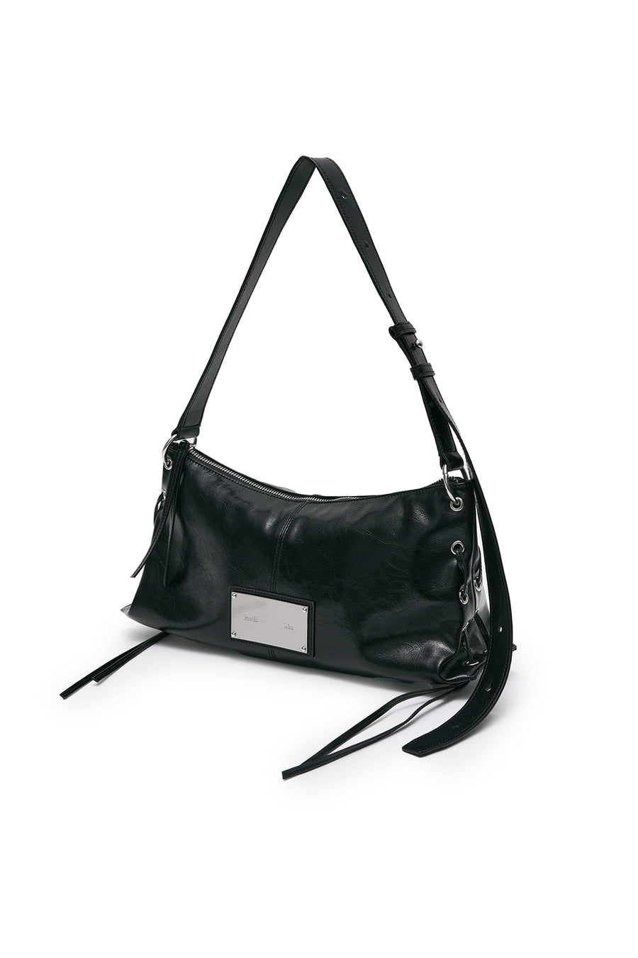 Matin Kim Eyelet Shirring Shoulder Bag - Black