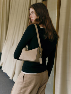 JOY GRYSON Crescent Shoulder Bag Suede - LW5AD1740-DH