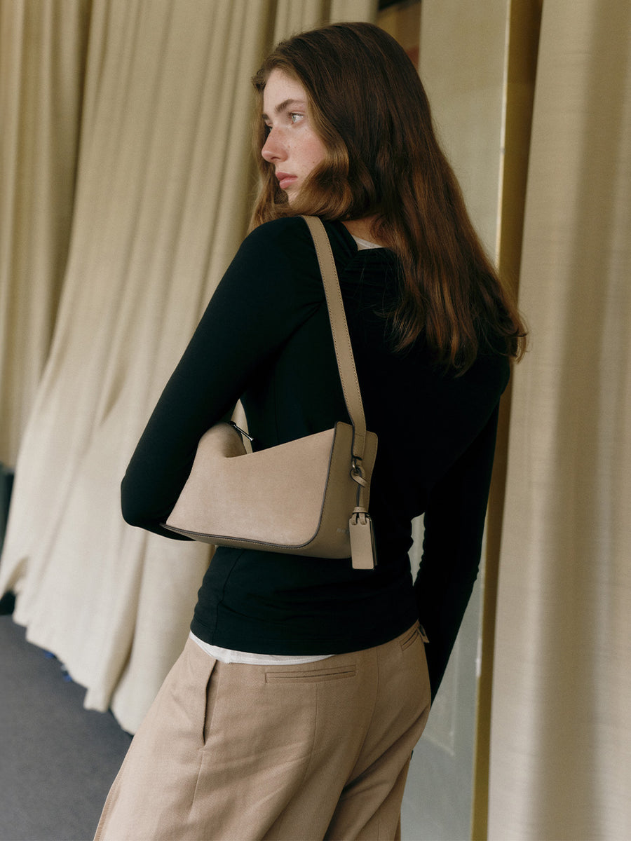JOY GRYSON Crescent Shoulder Bag Suede - LW5AD1740-DH