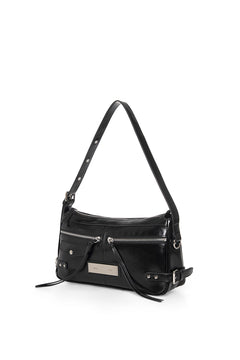 Matin Kim Side Buckle Biker Shoulder Bag - Black