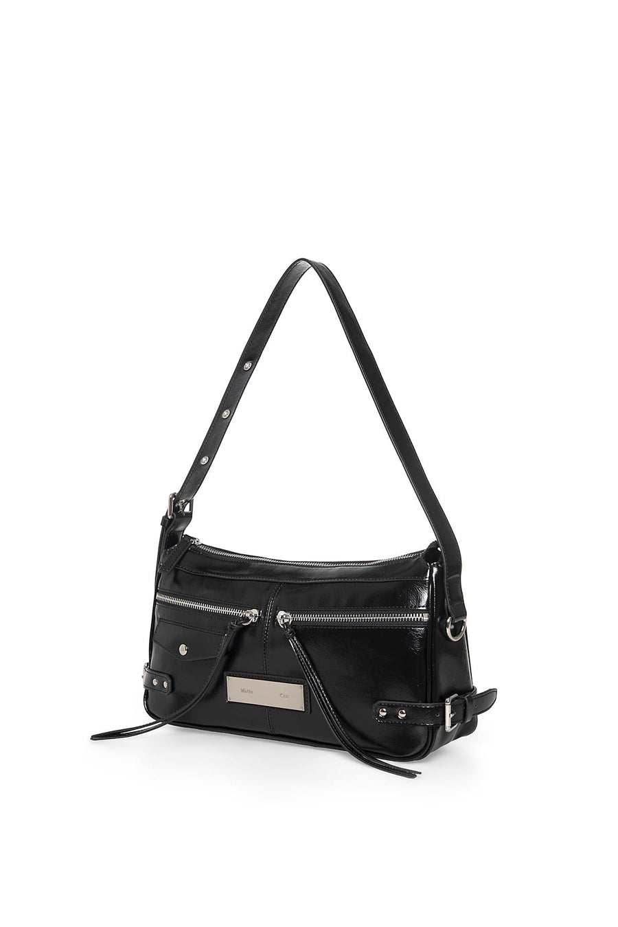 Matin Kim Side Buckle Biker Shoulder Bag - Black