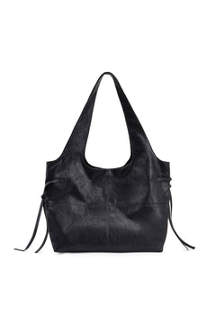 Matin Kim Side String Leather Big Shoulder Bag - Black