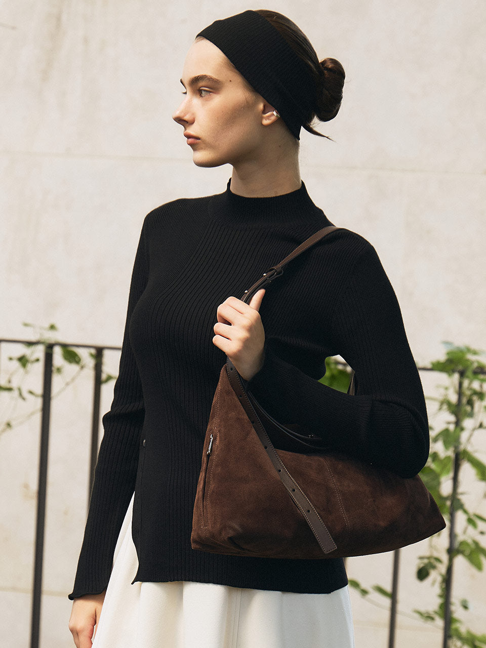 JOY GRYSON Selly Shoulder Bag Suede - LW5AD4650-LV