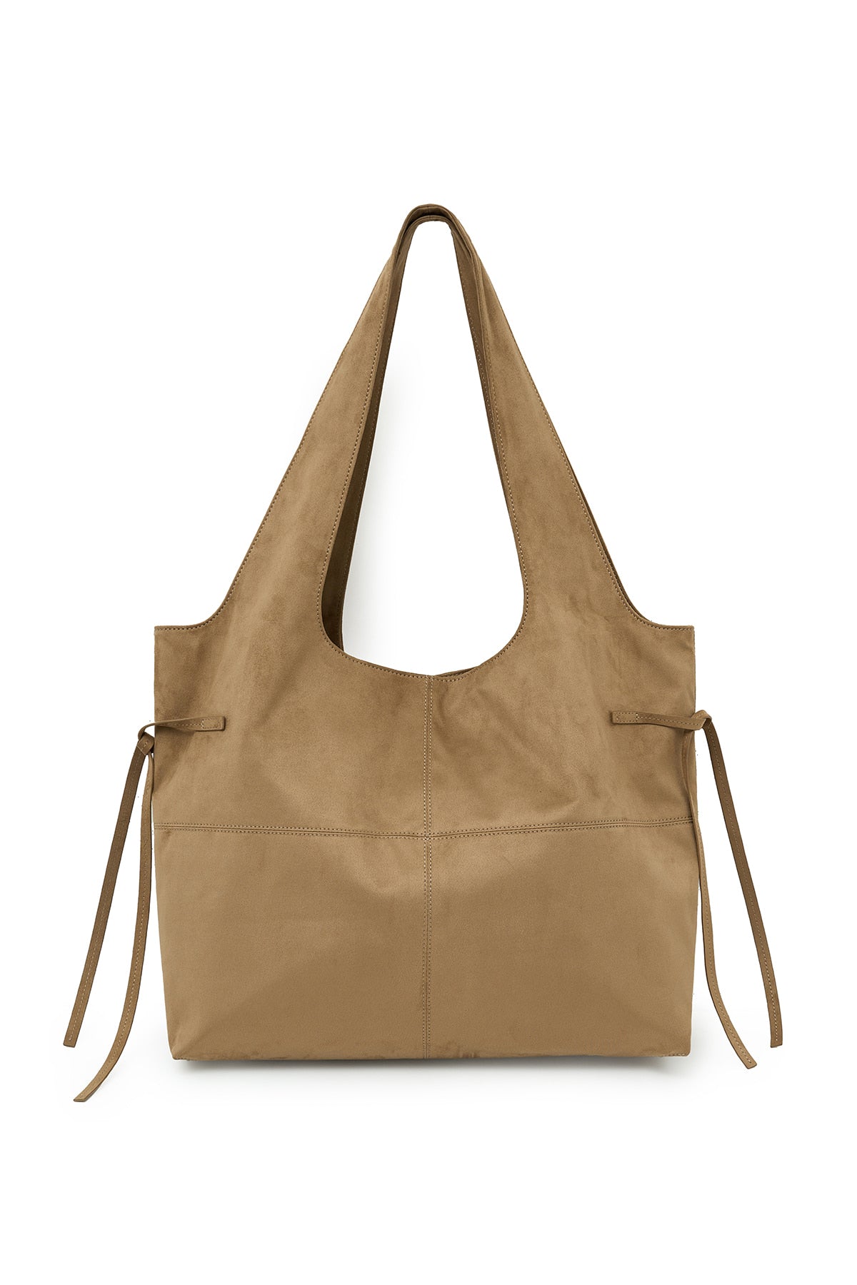 Matin Kim Side String Suede Big Shoulder Bag - Beige