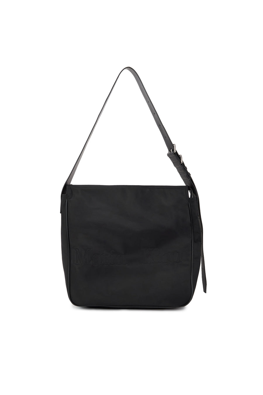 Matin Kim Embossed Logo Fabric Shoulder Bag - Black