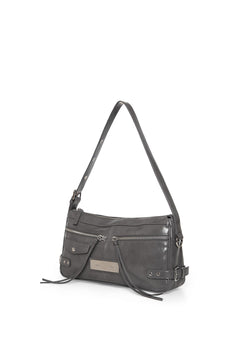 Matin Kim Side Buckle Biker Shoulder Bag - Charcoal