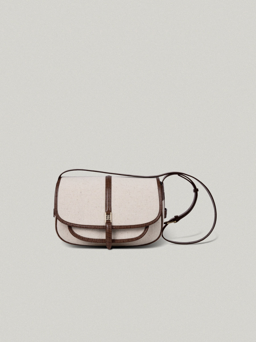 FOLNUA Classic Logo Mini Post Bag-Canvas - Brown