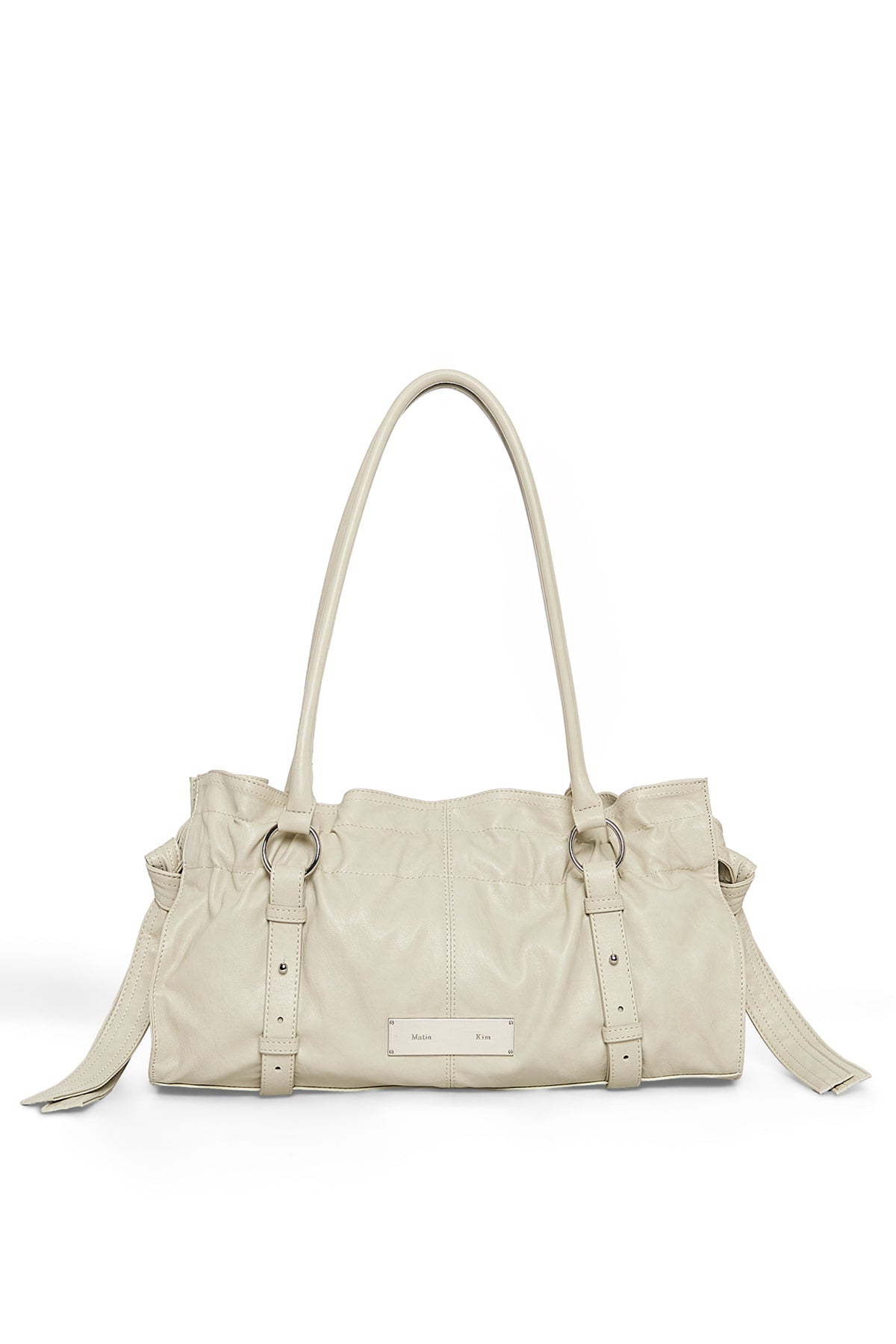 Matin Kim Shirring Tie Buckle Shoulder Bag - Beige