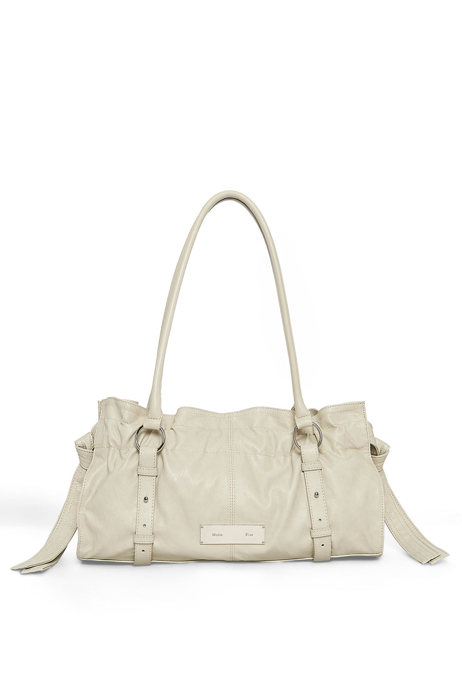 Matin Kim Shirring Tie Buckle Shoulder Bag - Beige