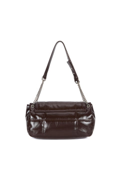 Matin Kim Glossy Quilting Medium Chain Bag - Dark Brown