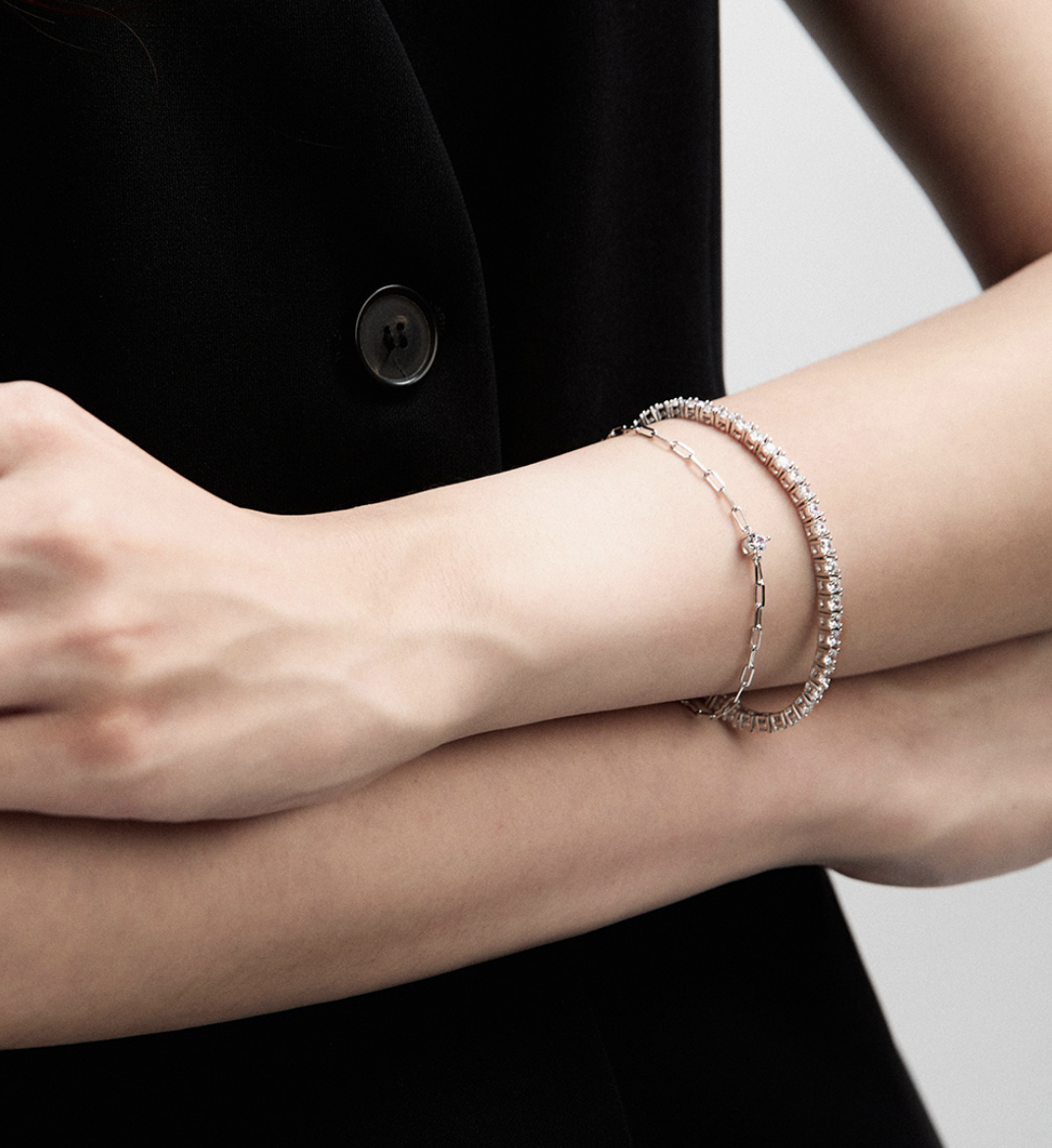 LLOYD 15375409 image 4: 【Ready Stock】Brass Lloyd 3mm Tennis Bracelet 镀银网球手链
