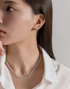 LLOYD 15400919 image 2: 【Pre-Order】Brass Lloyd 3mm Tennis Neckless (42cm) 镀银项链