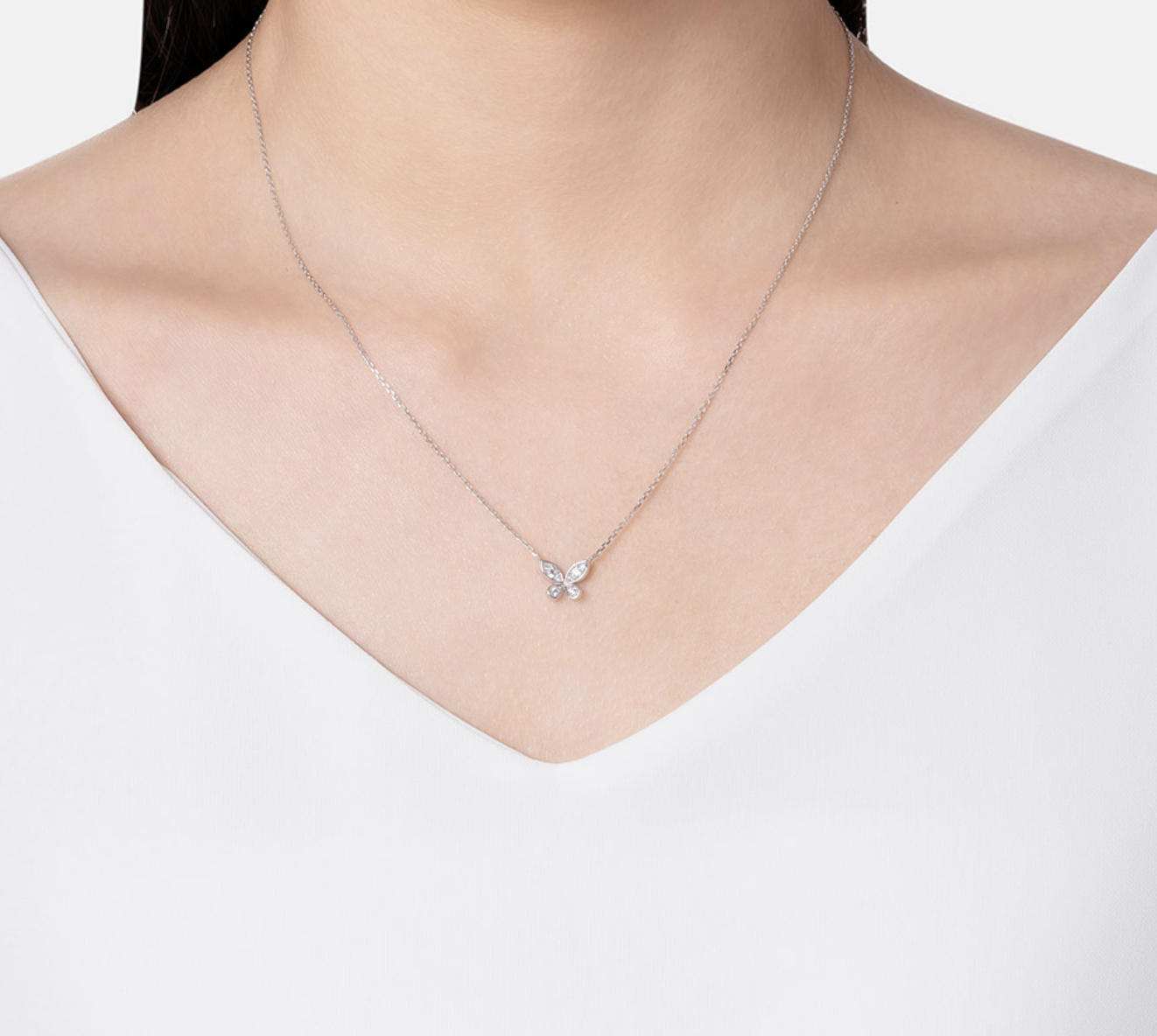 LLOYD 15703025 image 1: 【Pre-Order】Silver 925 Lloyd Lucky Buttery Pave Setting Necklace