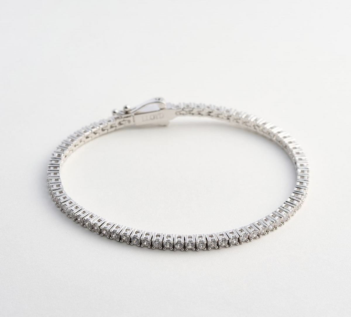 LLOYD 15703033 image 2: 【Pre-Order】Brass Lloyd White Timeless 2MM Basic Tennis Bracelet (S) 镀银网球手链