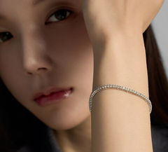 LLOYD 15703033 image 4: 【Pre-Order】Brass Lloyd White Timeless 2MM Basic Tennis Bracelet (S) 镀银网球手链