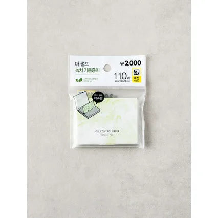 Daiso Korea Green Tea Oil Blotting Paper 110 Sheets — imej 2