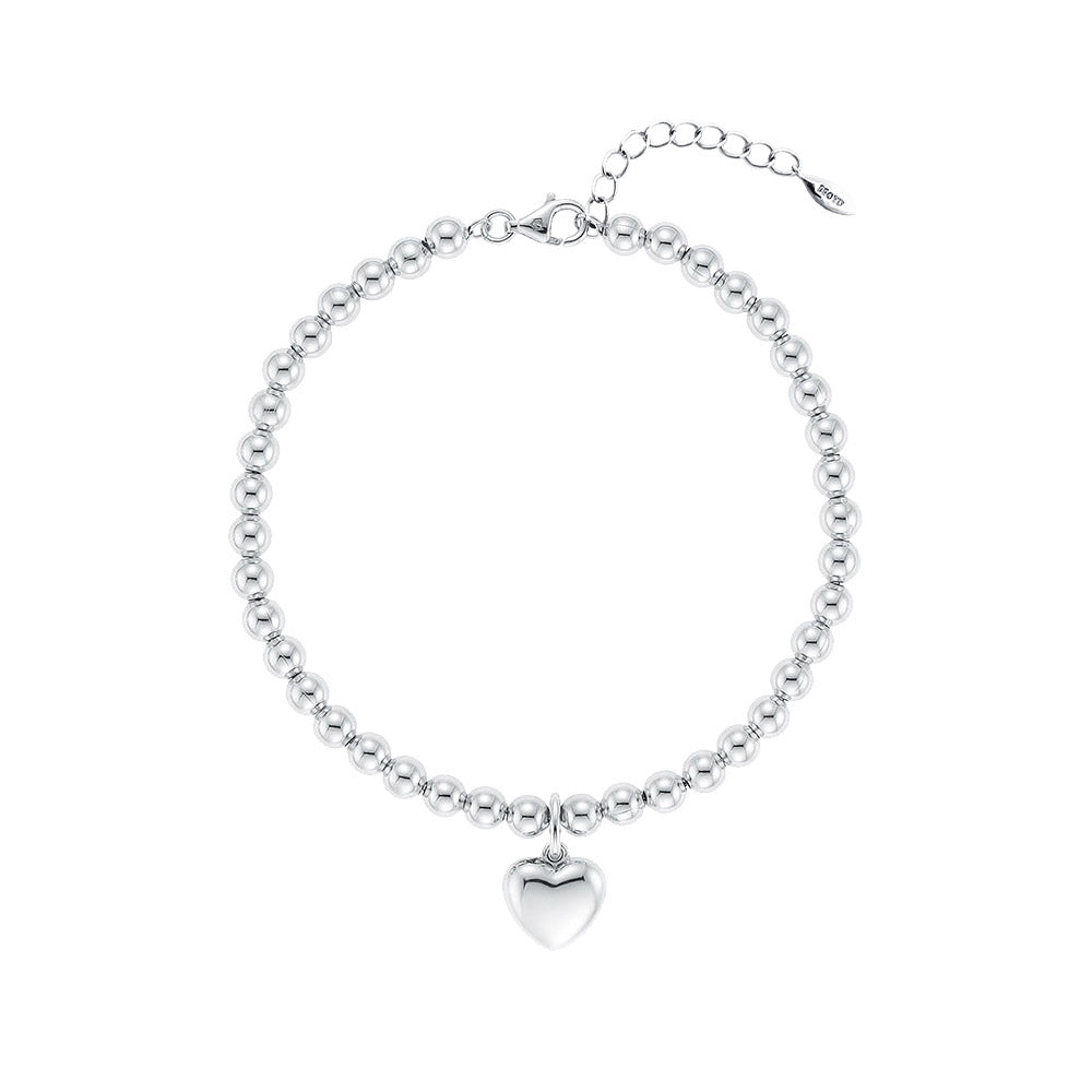 LLOYD Heart Point 4mm Silver Ball Bracelet [Influencer Pick]