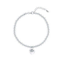 LLOYD Heart Point 4mm Silver Ball Bracelet [Influencer Pick]