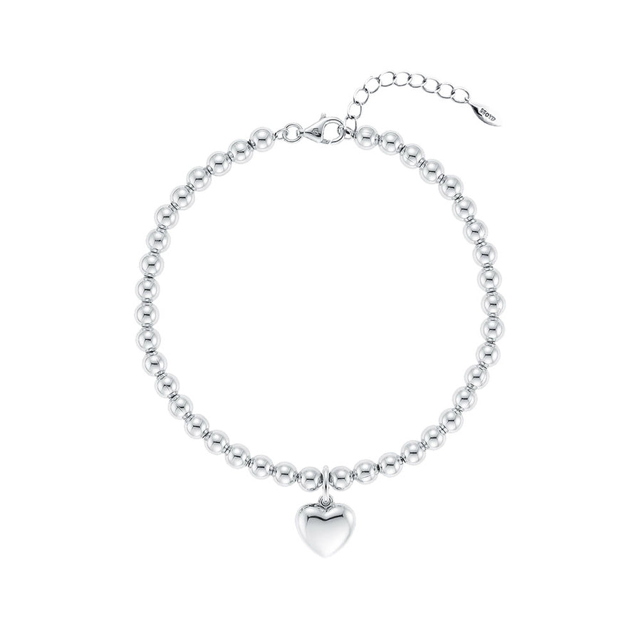 Heart Point 4mm Silver Ball Bracelet [Influencer Pick]