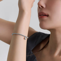 LLOYD Heart Point 4mm Silver Ball Bracelet [Influencer Pick] — imej 2
