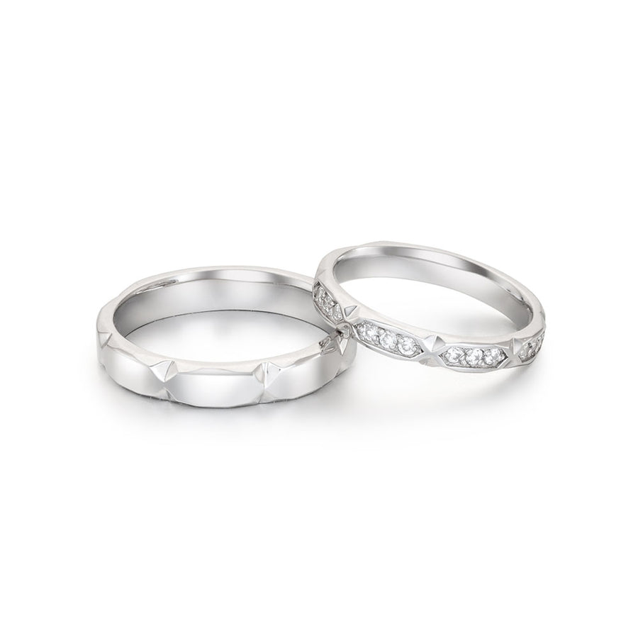 Glow Shell Silver Couple Ring